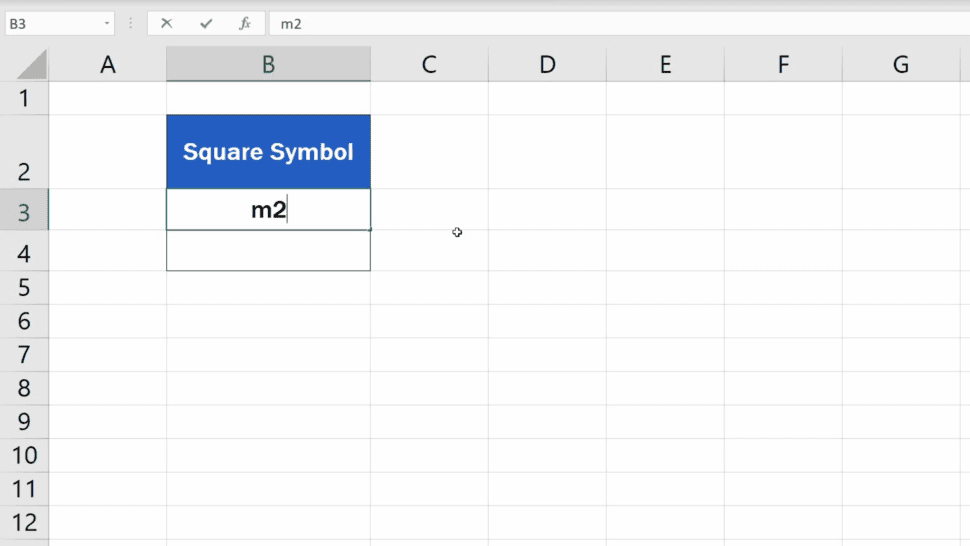 how-to-write-the-squared-symbol-in-excel