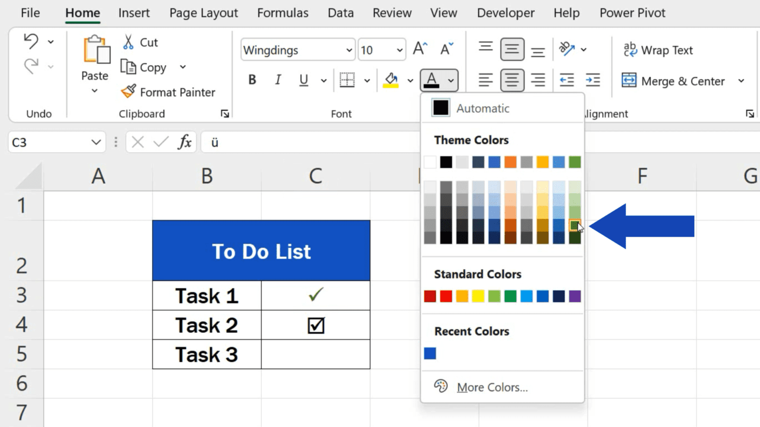 How To Insert A Check Mark In Excel