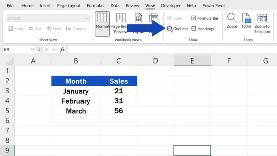 how-to-show-gridlines-in-excel