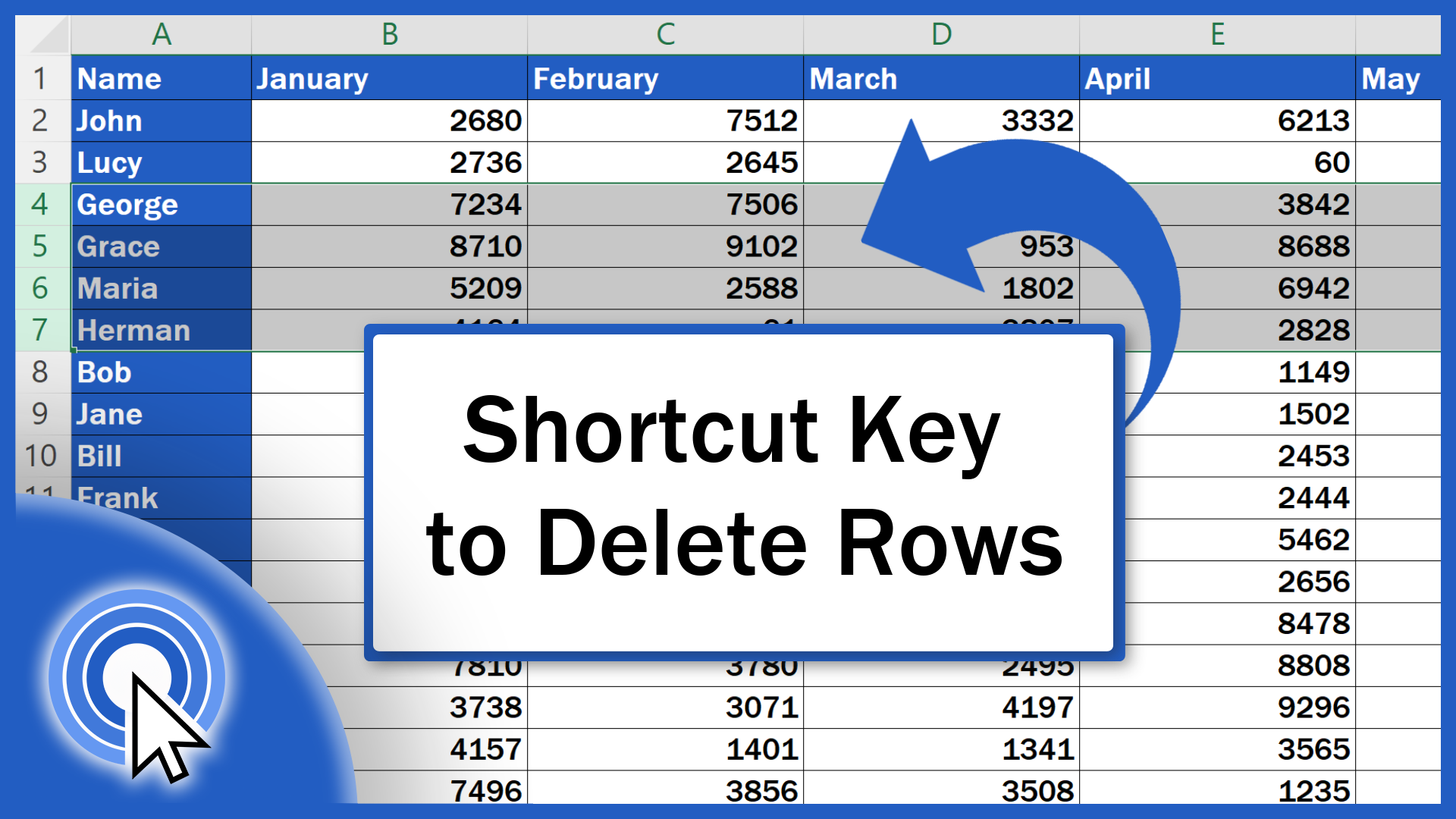 Shortcut Key To Delete Rows In Excel