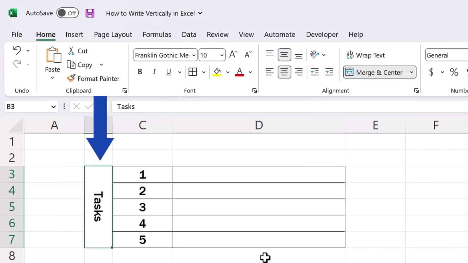 how-to-write-vertically-in-excel