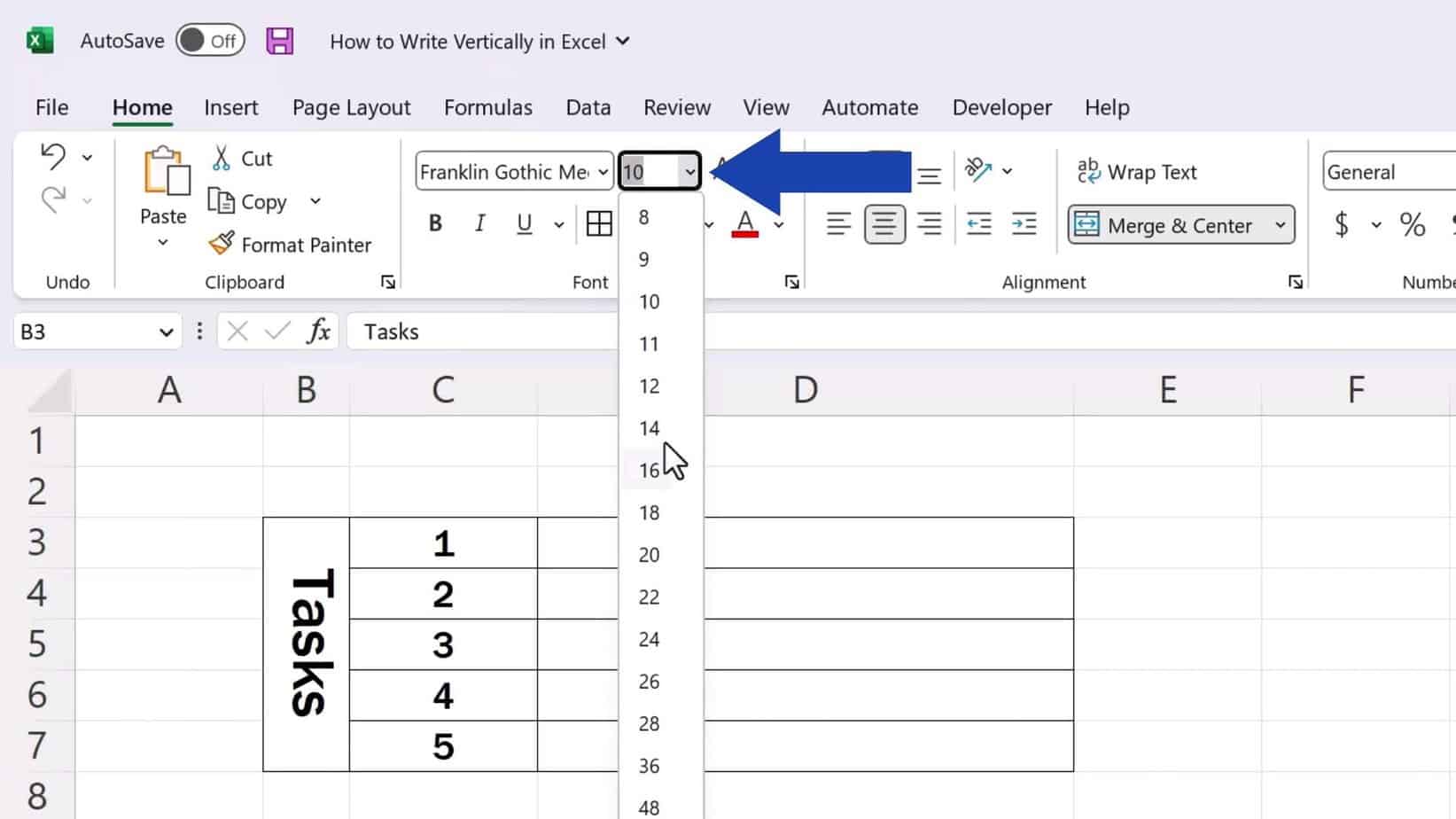 how-to-write-vertically-in-excel