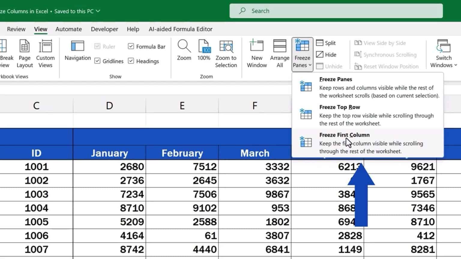 How To Freeze Columns In Excel A Single Or Multiple Columns Easyclick Academyeasyclick Academy 8882