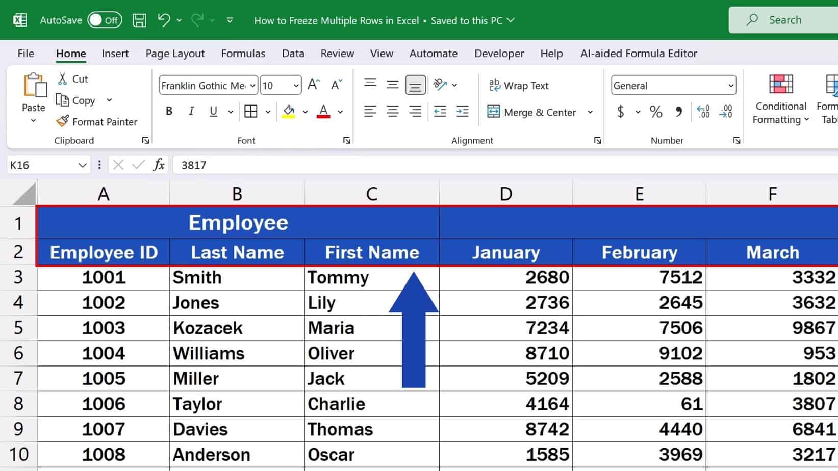 How To Freeze Multiple Rows In Excel Quick And Easy Easyclick Academyeasyclick Academy 9230