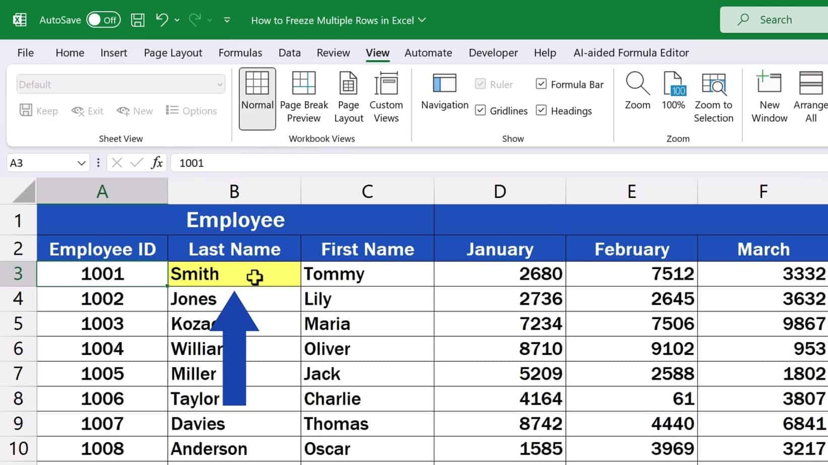 How To Freeze Multiple Rows In Excel Quick And Easy Easyclick Academyeasyclick Academy 0744