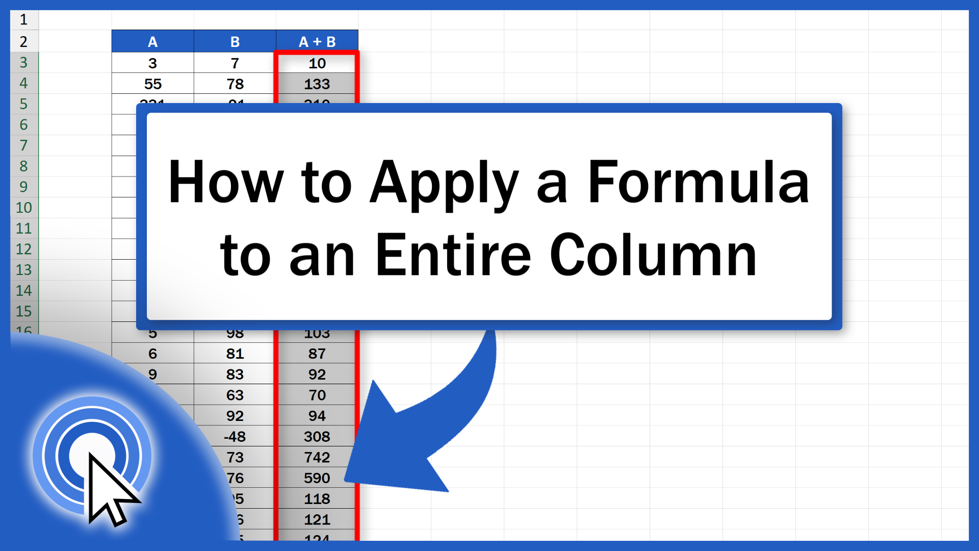 How to Apply a Formula to an Entire Column in Excel