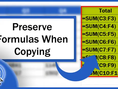 How to Copy and Paste Formulas in Excel without Changing Cell References