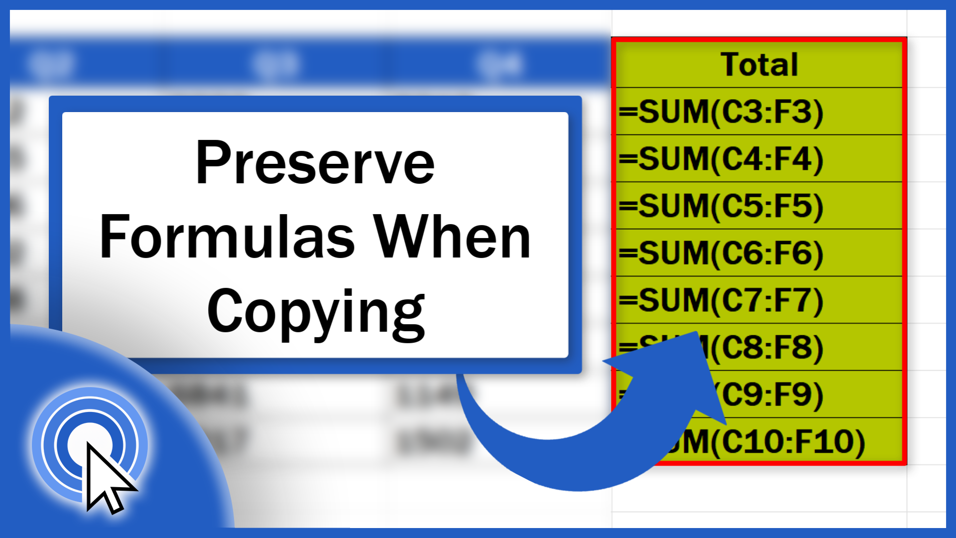 How to Copy and Paste Formulas in Excel without Changing Cell References